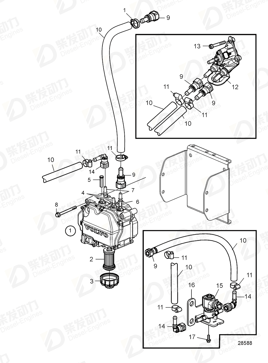 volvo penta Connector 21376721 Drawing volvo penta Connector 21376721 Drawing